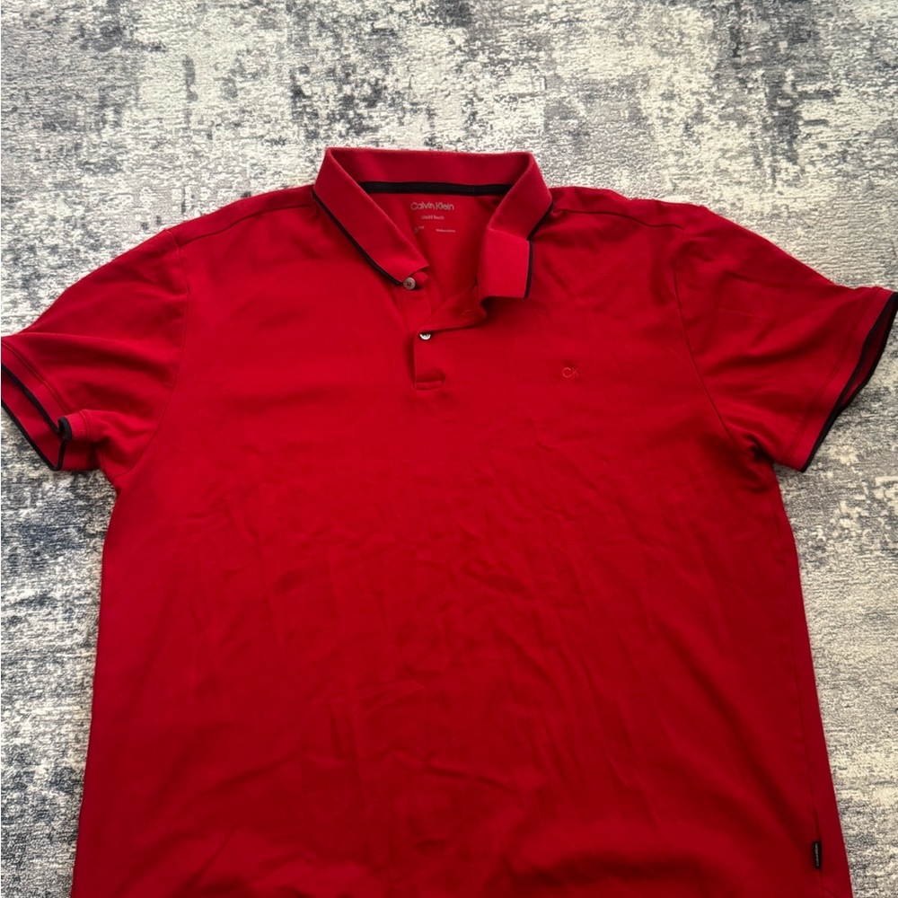 Calvin Klein Men's Red Polo Shirt
